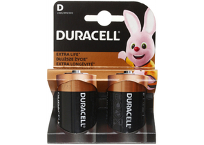 Батарейка щелочная Duracell Extra Life, D, LR20, 1.5V, 2 шт.