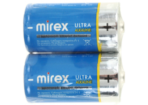 Батарейка щелочная Mirex Ultra Alkaline, C, LR14, 1.5V, 2 шт.
