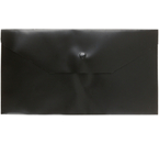Папка-конверт пластиковая на кнопке «Стамм» С6+, толщина пластика 0,15 мм, черная