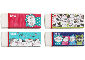 Ластик M&G So Many Cats, 52×23×12 мм, белый, упаковка - ассорти