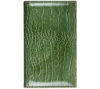 Визитница из натуральной кожи «Кинг» 4333, 115×185 мм, 3 кармана, 18 листов, рифленая зеленая