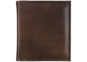 Визитница из натуральной кожи «Кинг» 4327, 115×125 мм, 2 кармана, 18 листов, коричневая (средняя величина рифления)