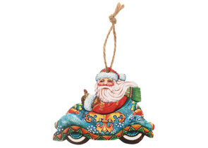 Украшение елочное подвесное, «Дед Мороз в машине»