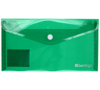 Папка-конверт пластиковая на кнопке Berlingo No Secret С6 (А6), толщина пластика 0,20 мм, зеленая