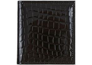Визитница из натуральной кожи «Кинг» 4327, 115×125 мм, 2 кармана, 18 листов, рифленая черная