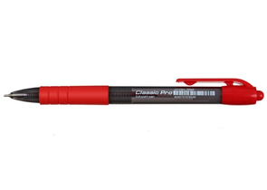 Ручка шариковая автоматическая Berlingo Classic Pro, корпус дымчатый, стержень красный