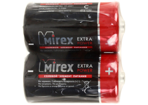 Батарейка солевая Mirex Extra Power, C, R14, 1.5V, 2 шт.