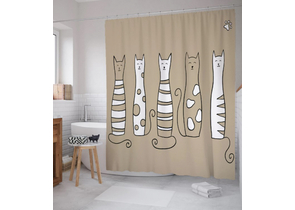 Фотоштора в ванную Joy Textile, 180×200 см, «Добрые коты»