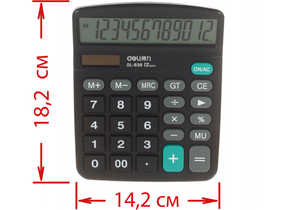 Калькулятор 12-разрядный Deli 838, черный