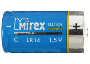 Батарейка щелочная Mirex Ultra Alkaline, C, LR14, 1.5V