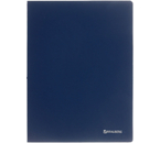 Папка пластиковая на 40 файлов Brauberg Office, толщина пластика 0,6 мм, синяя