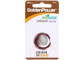 Батарейка литиевая GoldenPower Lithium, CR1616, 3V
