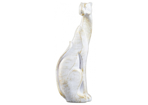 Фигура полистоун «Кот сидит», 38,5×15 см, белое золото