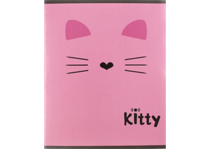 Тетрадь общая А5, 48 л. на скобе №1School Kitty, 162×202 мм, клетка, розовая