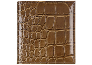 Визитница из натуральной кожи «Кинг» 4327, 115×125 мм, 2 кармана, 18 листов, рифленая коричневая