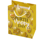 Пакет подарочный «Золотая сказка», 11,4×6,4×14,6 см, глиттер, Happy Birthday
