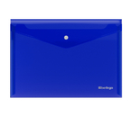 Папка-конверт пластиковая на кнопке Berlingo No Secret А3, толщина пластика 0,20 мм, синяя