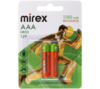Аккумулятор Mirex, AAA, 1.2V, 1100 mAh (2 шт. в упаковке)