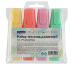 Набор маркеров-текстовыделителей OfficeSpace, 4 цвета, пастель Набор маркеров-текстовыделителей OfficeSpace, 4 цвета, пастель