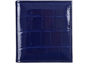Визитница из натуральной кожи «Кинг» 4327, 115×125 мм, 2 кармана, 18 листов, рифленая синяя (крупное рифление)