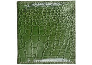 Визитница из натуральной кожи «Кинг» 4327, 115×125 мм, 2 кармана, 18 листов, рифленая зеленая