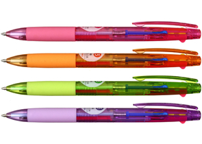 Ручка шариковая автоматическая многофункциональная MunHwa Hi-Color, корпус ассорти, 3 стержня