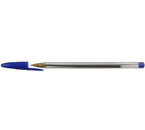 Ручка шариковая одноразовая Buro, корпус прозрачный, стержень синий