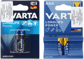 Батарейка щелочная Varta Longlife Power, AAA, LR03, 1.5V, 2 шт., дизайн - ассорти