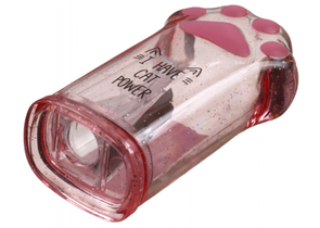 Точилка пластиковая Meshu Say Meow, 1 отверстие, с контейнером, прозрачно-розовая