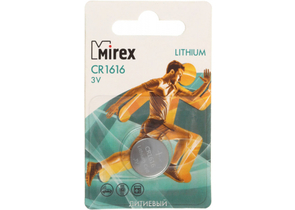 Батарейка литиевая дисковая Mirex Lithium, CR1616, 3V
