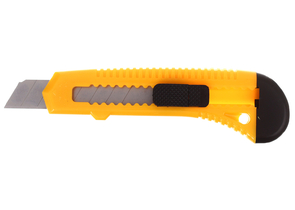 Нож канцелярский усиленный Informat, ширина лезвия 18 мм, желтый