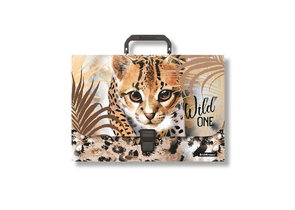 Портфель пластиковый ErichKrause Wild Cat, 335×230×35 мм, толщина пластика 0,8 мм, ассорти