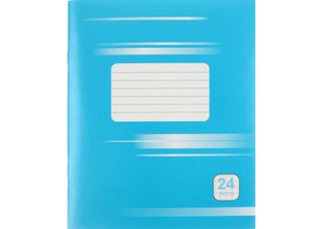 Тетрадь школьная А5, 24 л. на скобе «Полиграфкомбинат», 165×200 мм, клетка, голубая