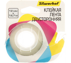 Клейкая лента двусторонняя полипропиленовая Silwerhof, 12 мм×12,7 м, прозрачная, с диспенсером (90×60×15 мм) Клейкая лента двусторонняя полипропиленовая Silwerhof, 12 мм×12,7 м, прозрачная, с диспенсером (90×60×15 мм)