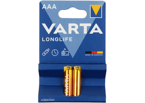 Батарейка щелочная Varta Longlife, AAA, LR03, 1.5V, 2 шт.
