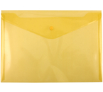 Папка-конверт пластиковая на кнопке Attache, толщина пластика 0,18 мм, прозрачная желтая