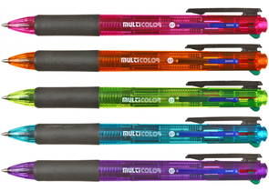 Ручка шариковая автоматическая многофункциональная Berlingo Multicolor, корпус ассорти, 4 стержня