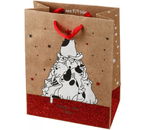 Пакет подарочный крафт Meshu, 18×23×10 см, New Year Of Cats, выборочный УФ-лак, глиттер
