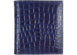 Визитница из натуральной кожи «Кинг» 4327, 115×125 мм, 2 кармана, 18 листов, рифленая синяя (средняя величина рифления)