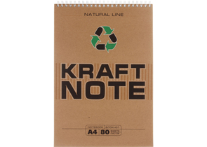 Блокнот на гребне Kraft Note, 200×290 мм, 80 л., клетка