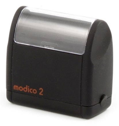 Штамп красконаполненный Modico M-series Modico 2, размер оттиска штампа 37×11 мм, корпус черный