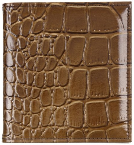 Визитница из натуральной кожи «Кинг» 4327 115×125 мм, 2 кармана, 18 листов, рифленая коричневая