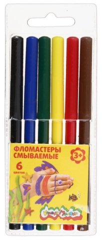 Фломастеры «Каляка-Маляка» 6 цветов, толщина линии 1-2 мм, вентилируемый колпачок
