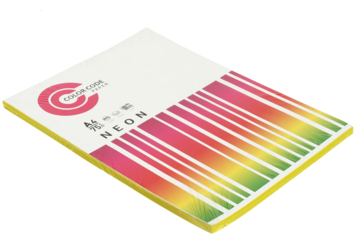 Бумага офисная цветная Color Code Neon А4 (210×297 мм), 75 г/м², 100 л., желтая