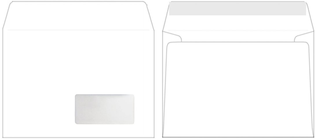Конверт почтовый 162×229 мм (С5) силикон, окно