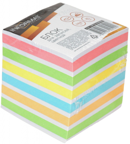 Блок бумаги для заметок «Куб» inФормат 80×80×80 мм, проклеенный, 4 цвета