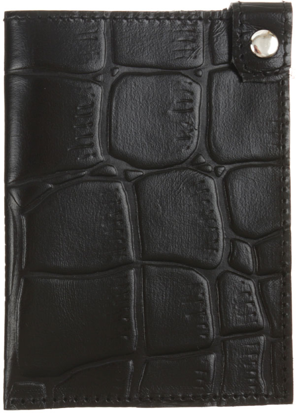 Футляр для паспорта «Кинг» 6053 100×140 мм, рифленый, черный