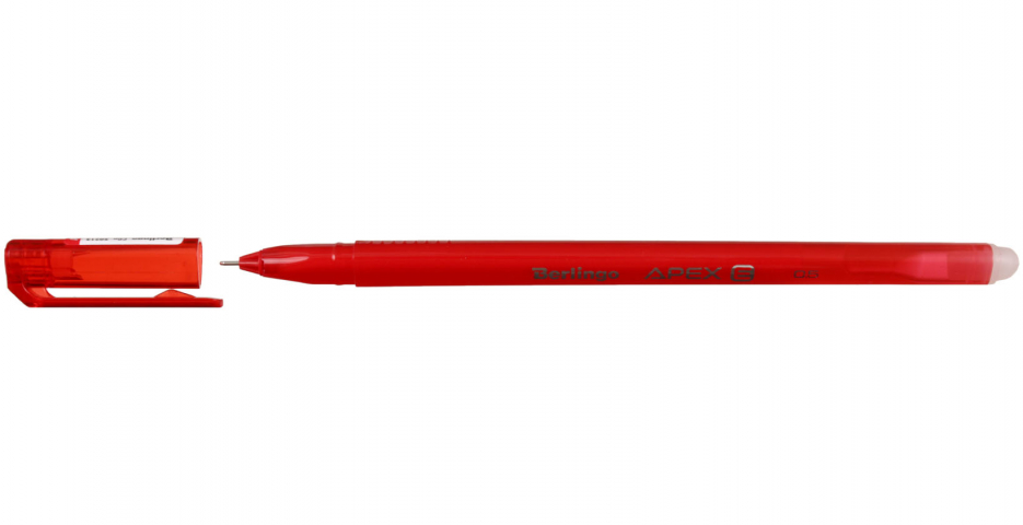 Ручка гелевая одноразовая Berlingo Apex E «Пиши-стирай» корпус красный, стержень красный