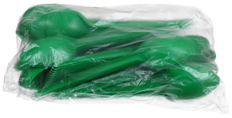 Ложка одноразовая столовая «ИнтроПластик» длина 165 мм, 100 шт., зеленая