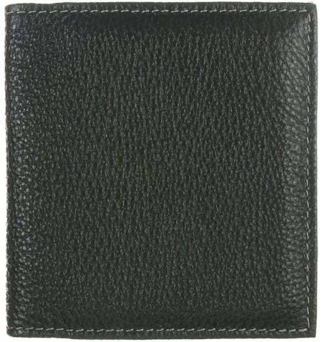Визитница из натуральной кожи «Кинг» 4327 115×125 мм, 2 кармана, 18 листов, рифленая зеленая